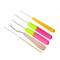 5 Pcs Hair Crochet Hook Bent Latch Hook Crochet Needle Set Tool Knitting Ventilating Needles for Hair Extension 1 Wooden Bent Latch Hook and 4 Size Plastic Latch Hook